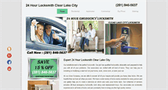 Desktop Screenshot of 24hourlocksmithclearlakecity.com